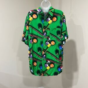 NWOT Junction West Playing Pool Button Down Shirt.  Size L large men's